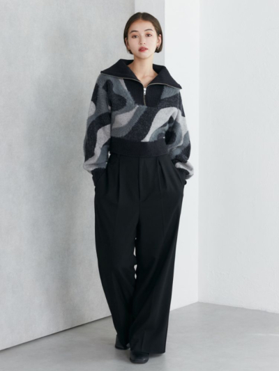 MURUA (ムルーア) 0124626008 ハーフジップフェザーニットの通販