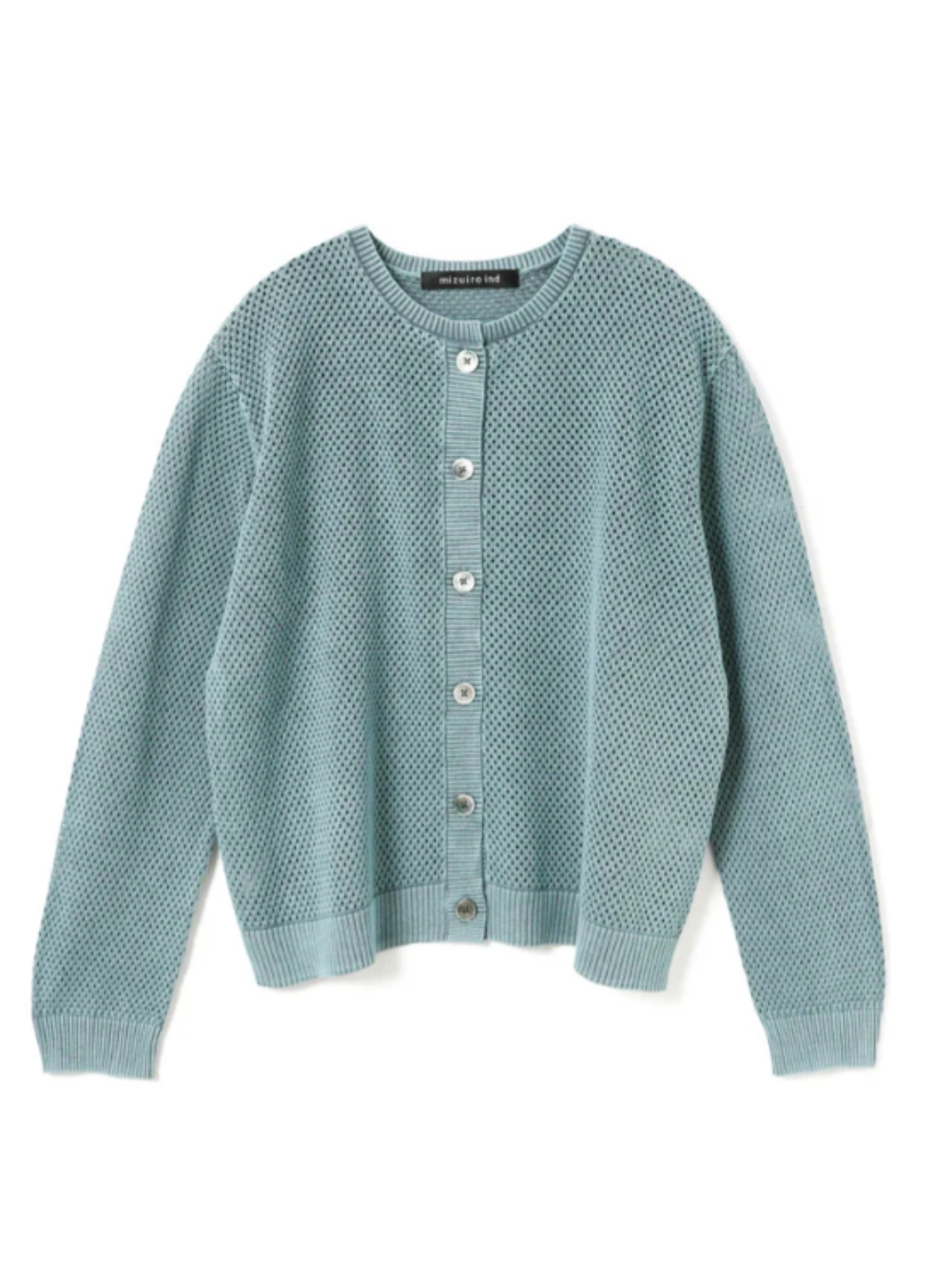mizuiroind（ミズイロインド）1-220068 stone wash mesh crew neck C/D