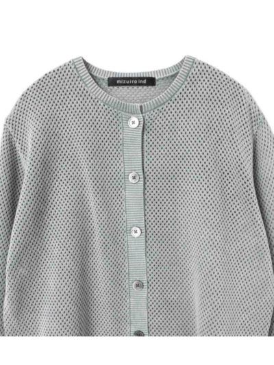 mizuiroind（ミズイロインド）1-220068 stone wash mesh crew neck C/D