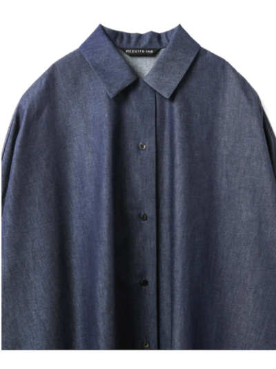mizuiroind（ミズイロインド）1-250083 denim wide shirt CTの通販