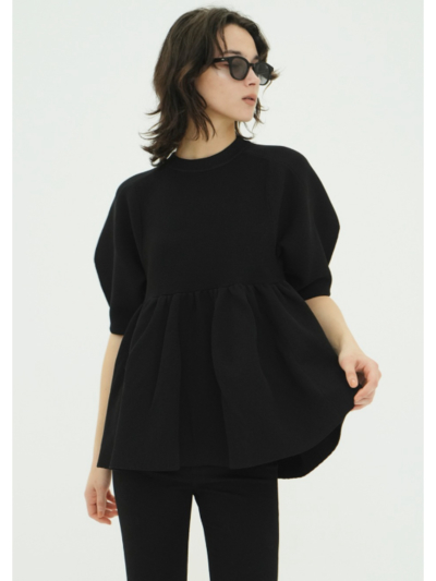 CLANE (クラネ) 10106-2133 PEPLUM HALF SLEEVE KNIT TOPSの通販
