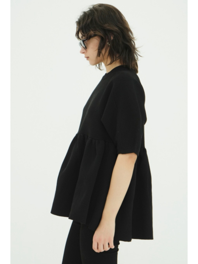 CLANE (クラネ) 10106-2133 PEPLUM HALF SLEEVE KNIT TOPSの通販