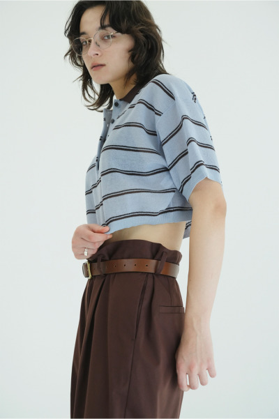 CLANE (クラネ) 10106-2273 SPONGY SHEER POLO KNIT TOPSの通販