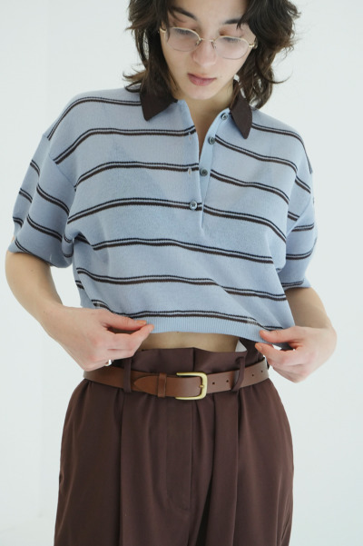 CLANE (クラネ) 10106-2273 SPONGY SHEER POLO KNIT TOPSの通販
