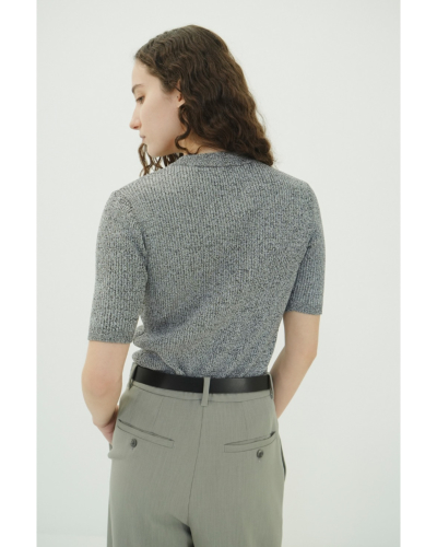 CLANE (クラネ) 10106-2293 H/N HALF SLEEVE RIB KNIT TOPSの通販