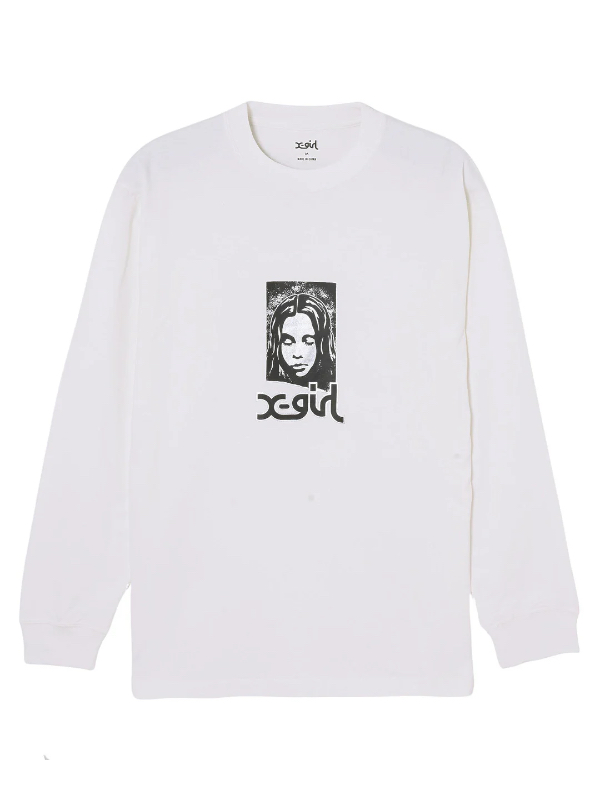 X-girl (エックスガール) 105243011017 VINYL LIP FACE L/S TEE