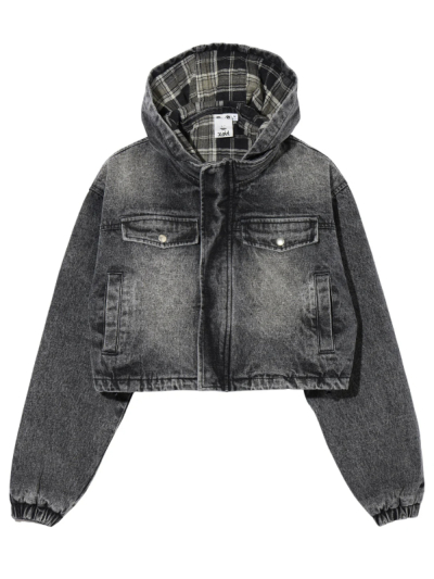 X-girl (エックスガール) 105243021003 HOODED DENIM JACKETの