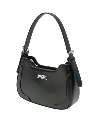 X-girl（エックスガール) 105252053006 RHINESTONE LABEL HANDBAGの