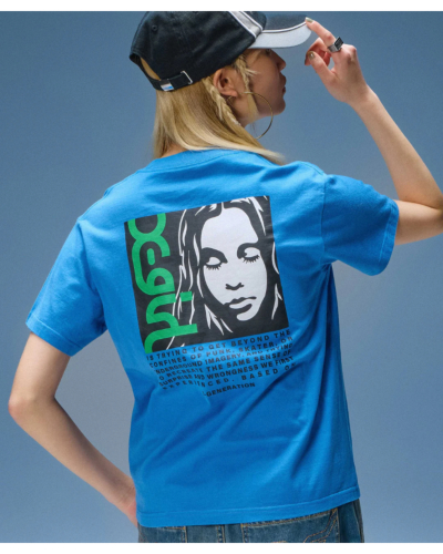 X-girl（エックスガール）105262011025 SIDE LOGO FACE LABEL S/S TEE