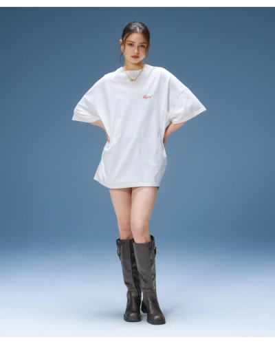 X-girl（エックスガール）105262041011 SPRAY FACE S/S BIG TEE DRESS