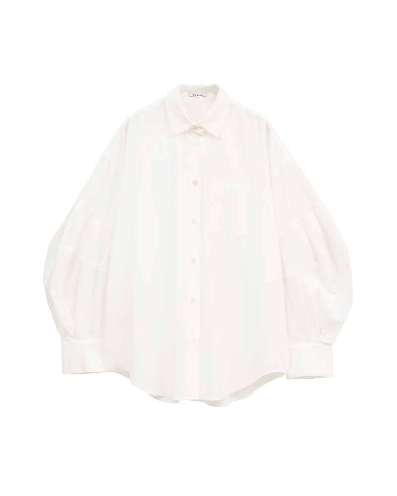 美品 CLANE 2,4万円 3wayのギャザーブラウス ホワイト クラネ E CLANE (クラネ) 11122-4113 VOLUME SLEEVE SHIRTSの通販 - BOOMERANG