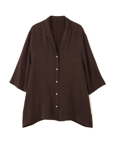 新品タグ付♡ ETRE TOKYO キュプラタンクトップ ETRE TOKYO - オープンネックキュプラシャツ (BROWN) | ADDICT WEB SHOP