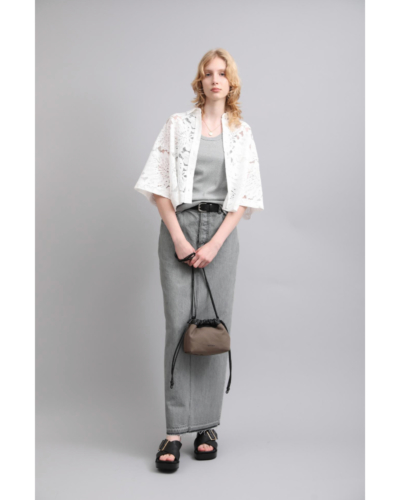 SACRA（サクラ）126113071 LEAF RASCHEL LACE CROPPED SHIRTの通販