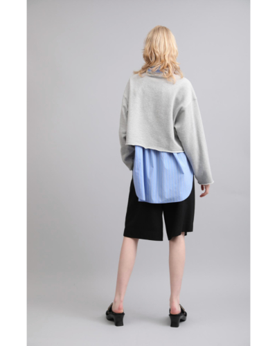 【新品未使用】Pleats Cache-coeur Knit Tops サクラ SACRA（サクラ）126141091 EXTRA FINE FLEECE CROPPED TOPの通販