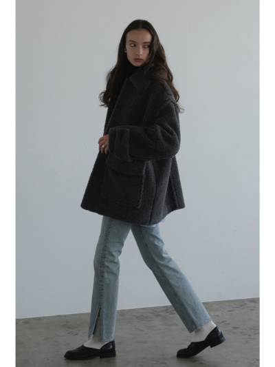 CLANE/クラネ】RIDGE POCKET BOA OVER COAT/リッジポケットボア