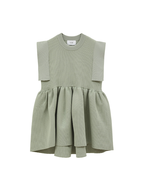 SQUARE SLEEVE GATHER KNIT TOPS｜TOPS(トップス)｜CLANE