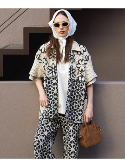 MAISON SPECIAL 21251315311 Mixed Lace Oversized Shirtの通販