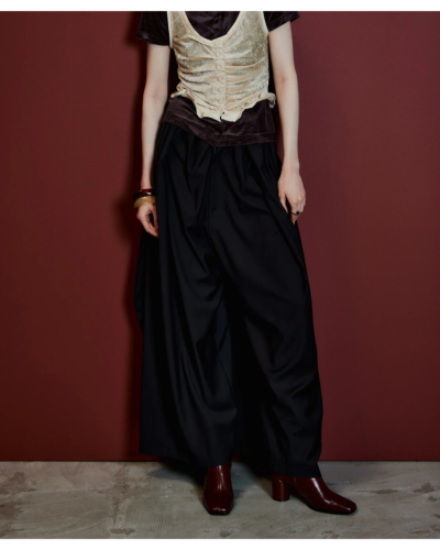 メゾンスペシャル トロンプルイユ スキントップス フリーサイズ 黒 MAISON SPECIAL（メゾンスペシャル）21262465204 Volume Suiting Pants