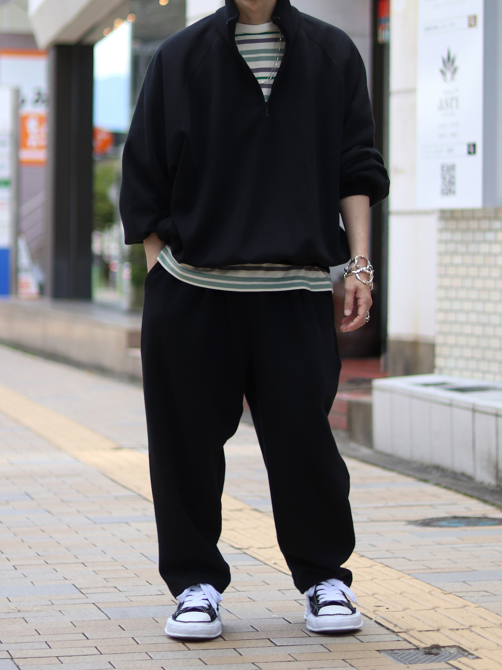 is-ness（イズネス）23AW_19_1005AWCS01 RELAX PULLOVER HALF ZIP