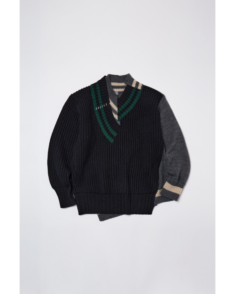 Kolor beacon パネルセーター　3 kolor BEACON（カラービーコン）25WBM-N03333 Knitの通販