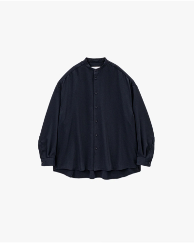 新品Graphpaper Band Collar Shirt グラフペーパー Graphpaper（グラフペーパー )GL261-50078B Satin Oversized Band