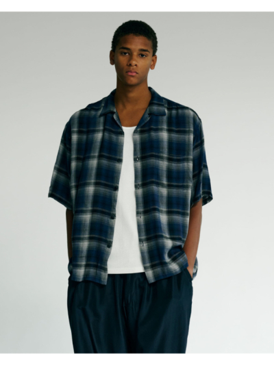 GOLD (ゴールド）GL39436 RAYON CHECK S/S OPEN SHIRTの通販