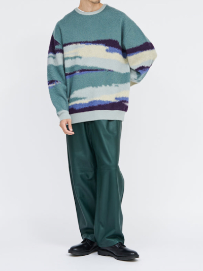 Graphpaper（グラフペーパー ）GU233-80281 Jacquard Crew Neck Knitの ...