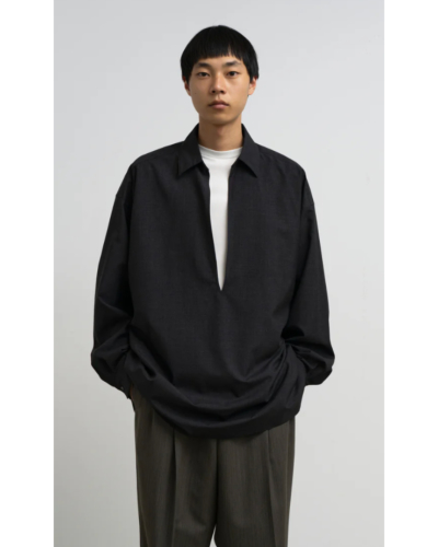 Graphpaper（グラフペーパー) GU261-50320 Fine Wool Heather L/S