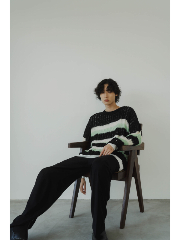 Knuth Marf (クヌースマーフ)KM23AJ06 low gauge border knit (unisex