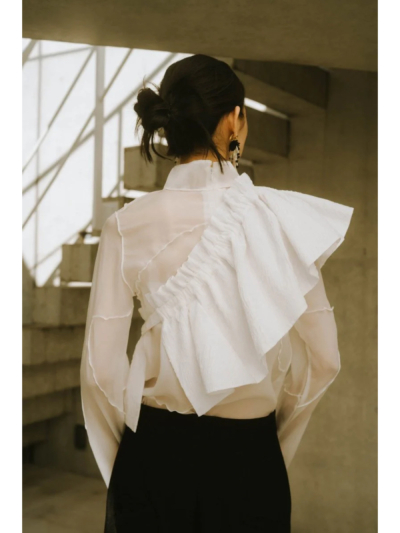 Knuth Marf (クヌースマーフ) KM23WG07 4way sheer frills blouseの