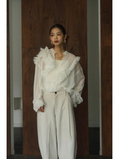 Knuth Marf (クヌースマーフ) KM24WG06 tulle design blouseの