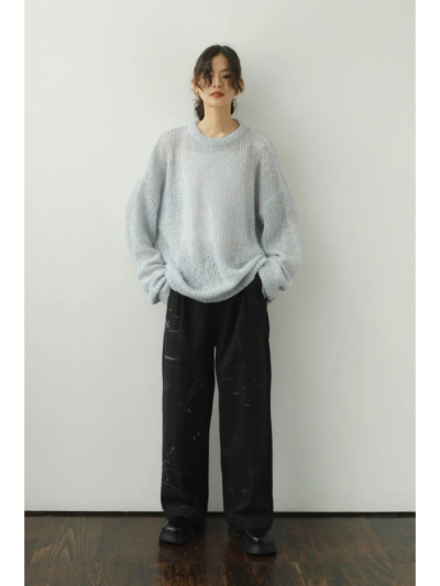 Knuth Marf (クヌースマーフ) KM24WM01 jaguard sheer knit(unisex)の 