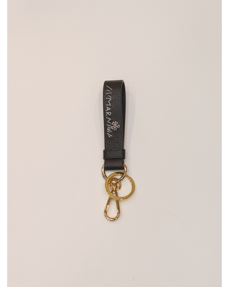 MARNI (マルニ) P6533-1 レザー製キーリング、マルニシンボル刺繍入り