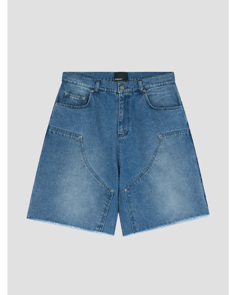 RASSVET (ラスベート) PACC18P024 BAGGY DOUBLE KNEE DENIM SHORTSの
