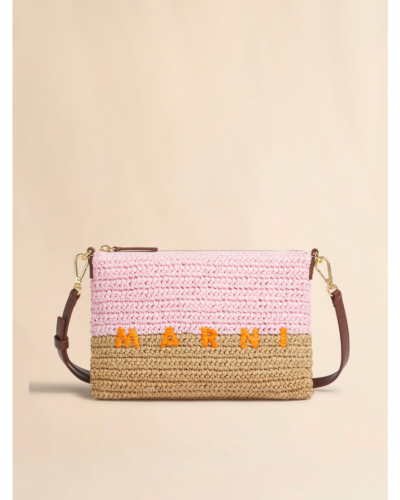 マルニ　MARNI スナップボタン　カバーオール　ユニセックス　カーキ　【美品】 MARNI (マルニ) PHMO0046U0P9110 ペーパーラフィア製 Seaside ポーチの