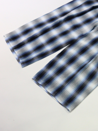 PHEENY/RAYON OMBRE CHECK 2TUCK SLACKS(CHARCOAL)