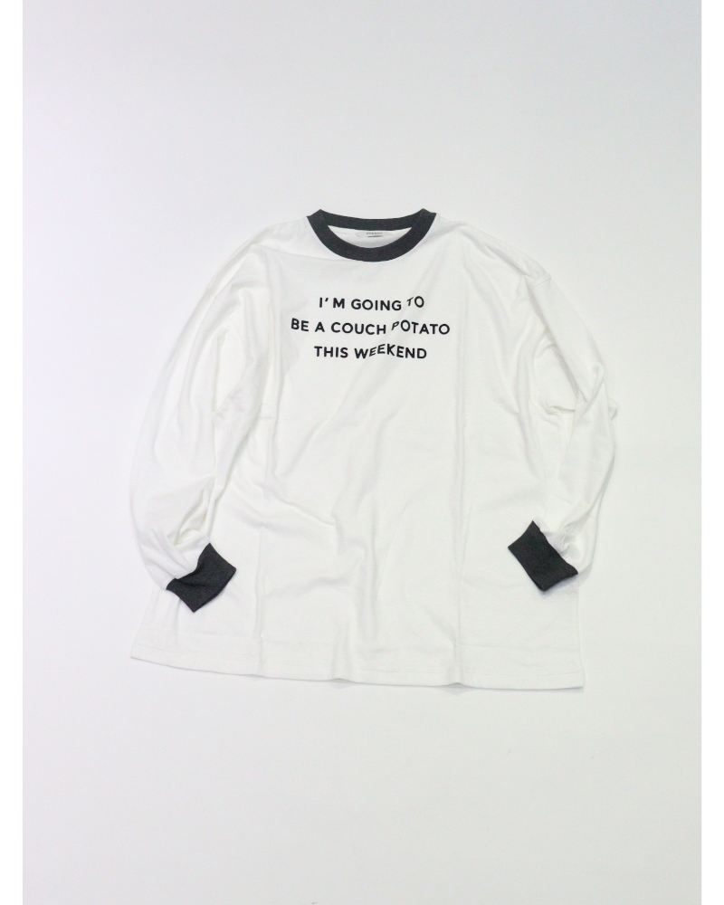 最終価格！pheeny プリントTシャツ　フィーニー PHEENY（フィーニー)PS26-CS06 Flocked Vintage Jersey L/S Ringer Tee