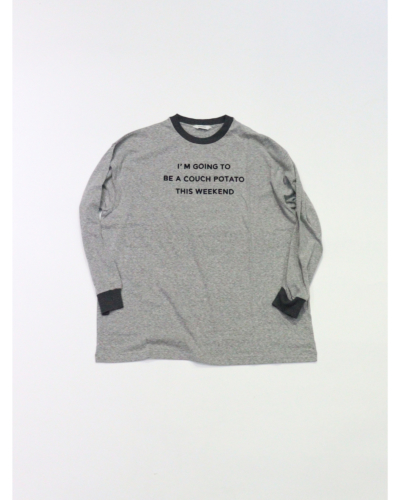 PHEENY（フィーニー)PS26-CS06 Flocked Vintage Jersey L/S Ringer Tee