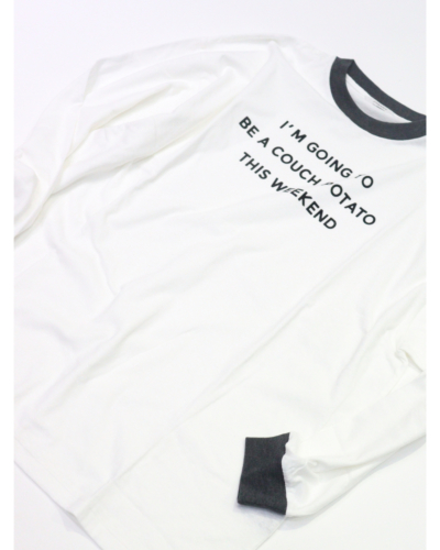 PHEENY（フィーニー)PS26-CS06 Flocked Vintage Jersey L/S Ringer Tee