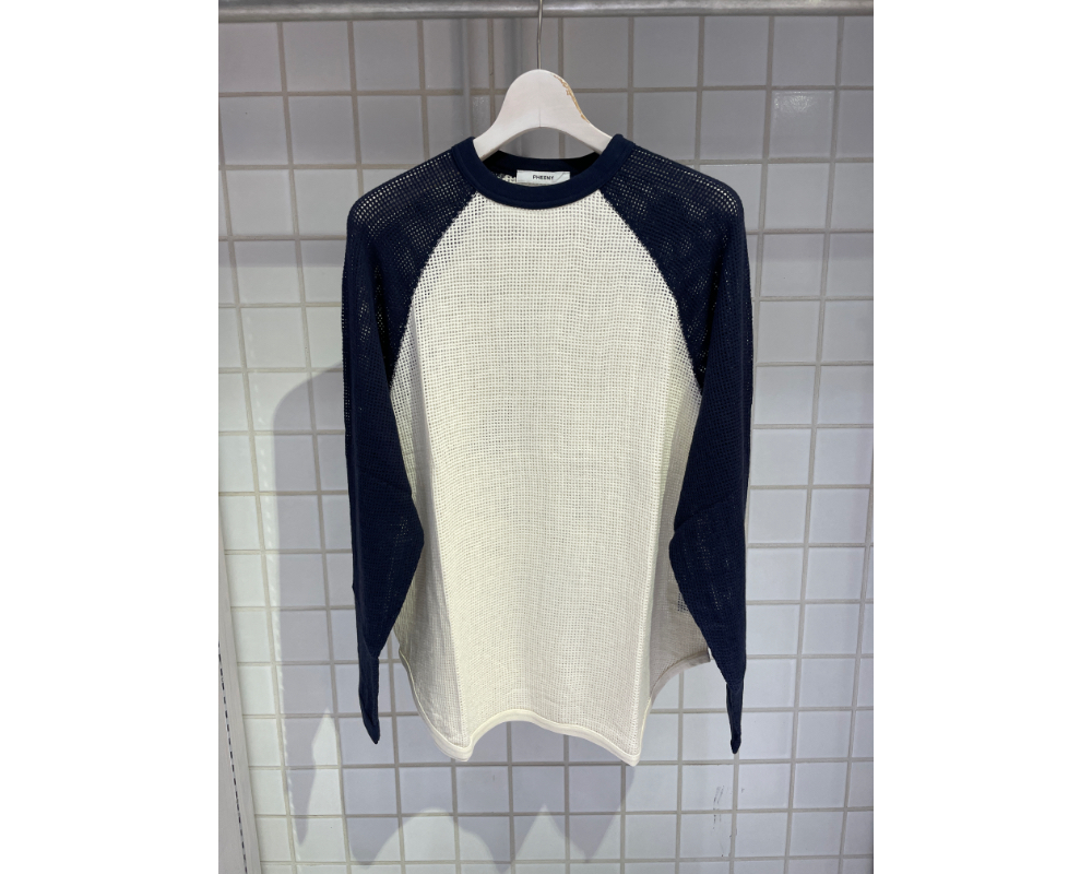 Pheeny フィーニー 2026ss ラグランスリーブ メッシュ トップス PHEENY（フィーニー)PS26-CS12 Basket Mesh Raglan L/S Teeの通販