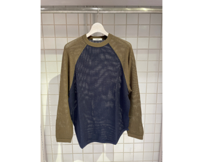 Pheeny フィーニー 2026ss ラグランスリーブ メッシュ トップス Basket Mesh Ringer Tee-バスケットメッシュリンガーティー-PHEENY
