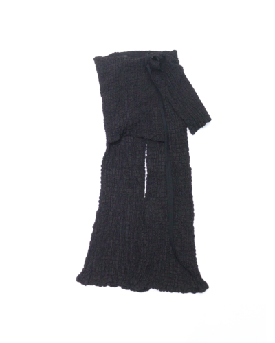 PHEENY（フィーニー)PS26-CS21 Shrink Lace Apron-Layered Flare Pants