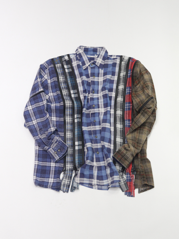 NEEDLES（ニードルズ）PU347 Rebuids by Needles Flannel Shirt 7 Cuts Zipped Wide  Shirtの通販 - BOOMERANG