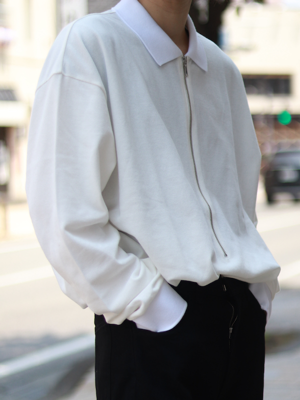 REVERBERATE リバーバレイト ZIP LONG SLEEVE POLO-