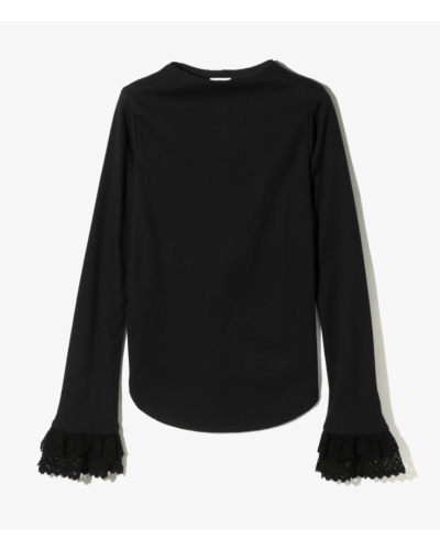 RHODOLIRION（ロドリリオン) RV1096 Ribbed Lace Cuff Pullover Teeの