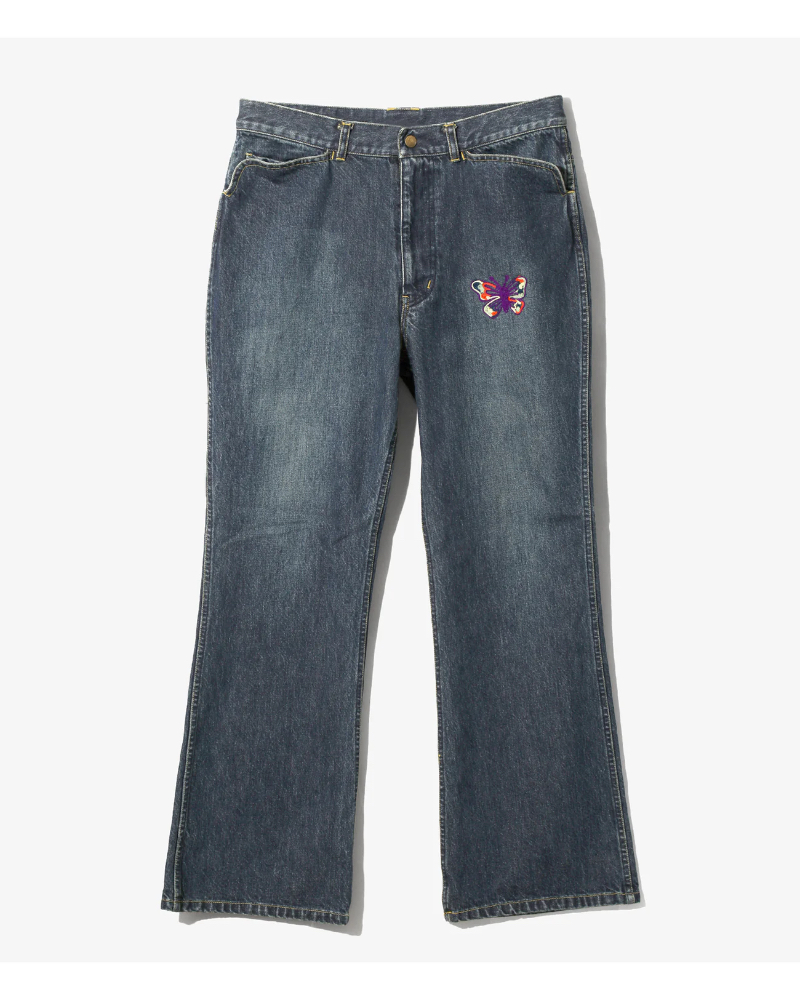 NEEDLES（ニードルズ)SX212 PAPILLON EMB. BOOT-CUT JEAN - 12OZ DENIM
