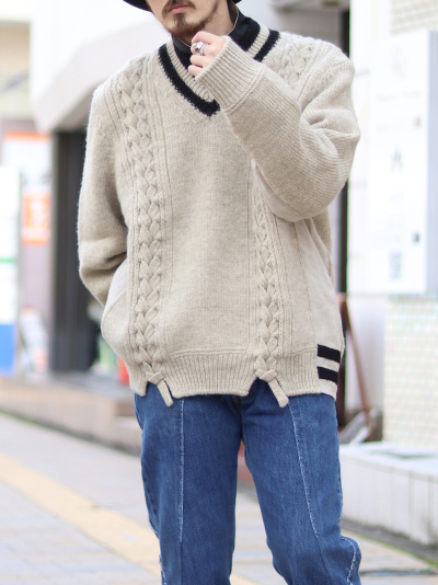 THE END (ジ エンド)THE-NEK0002 OVERSIZED TENNIS SWEATERの通販 