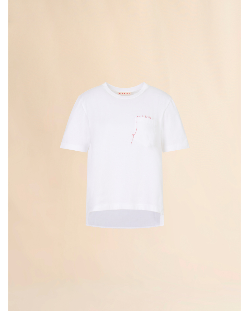 MARNI (マルニ) THJE0378QSUTC446 ホワイト コットン製T-シャツ ハンド MARNI (マルニ) THJE0378QSUTC446 ホワイト コットン製T-シャツ ハンド