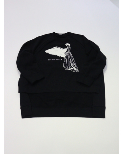 水中用モスマン【アンダーカバーUNDERCOVER】ラペル切替デザイン UNDERCOVER（アンダーカバー) UC2E1894-3 FRSHORTSWEAT WING LADY