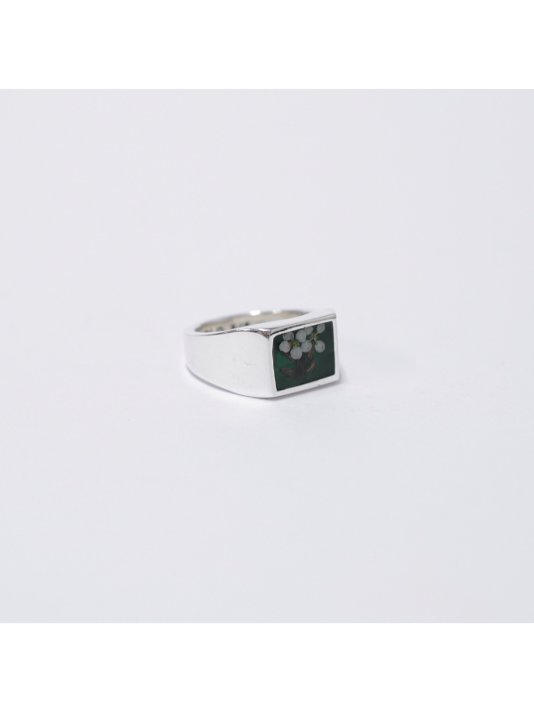 XOLO（ショロ）XOR045-3 Signet Ring with Flower/Greenの通販